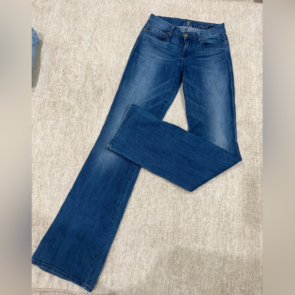 7 For All Mankind Dark Blue Straight Leg Jeans